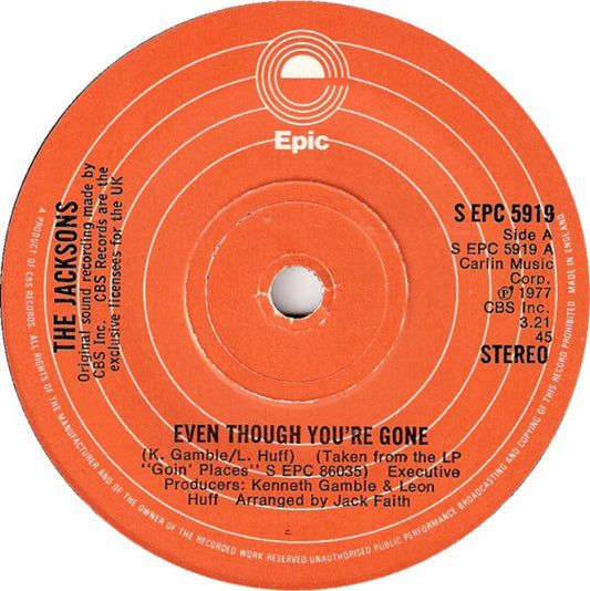 The Jacksons - Even Though You're Gone (7", Single)