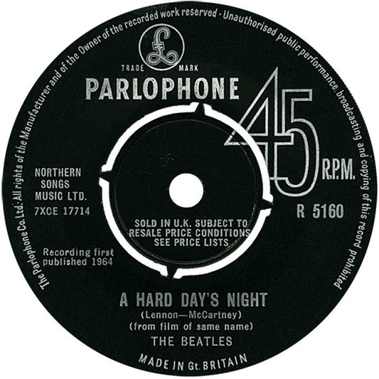The Beatles - A Hard Day's Night (7", Single, Mono)