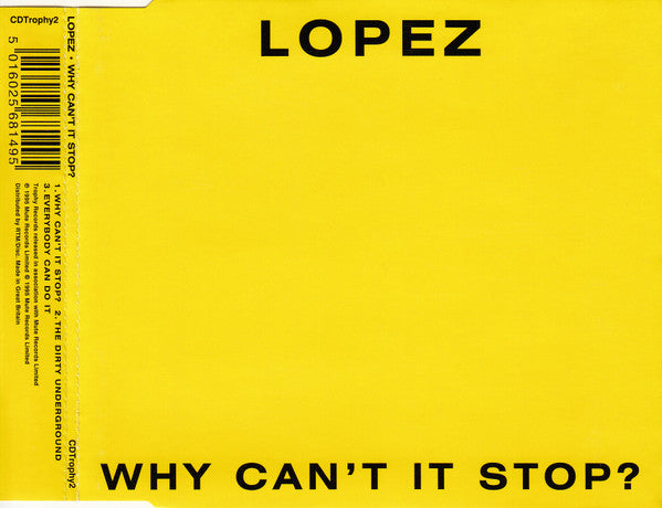 Lopez - Why Can't It Stop? (CD, Single)
