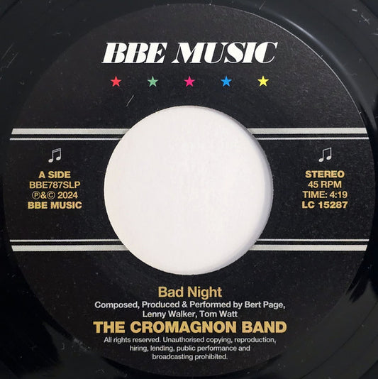 The Cromagnon Band - Bad Night (7", Single)