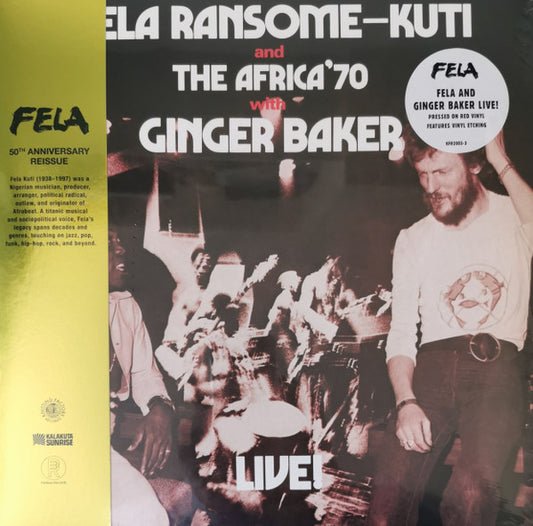 Fela Ransome-Kuti* And The Africa '70* With Ginger Baker - Live! (LP, Album, Ltd, RE, Red + LP, S/Sided, Album, Etch)