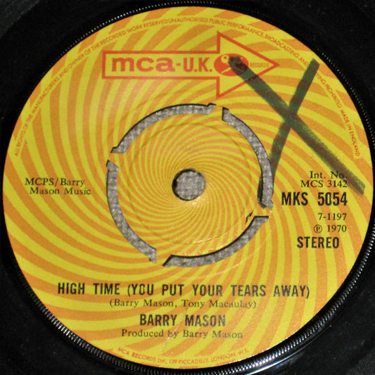 Barry Mason - High Time (You Put Your Tears Away) (7", Single)