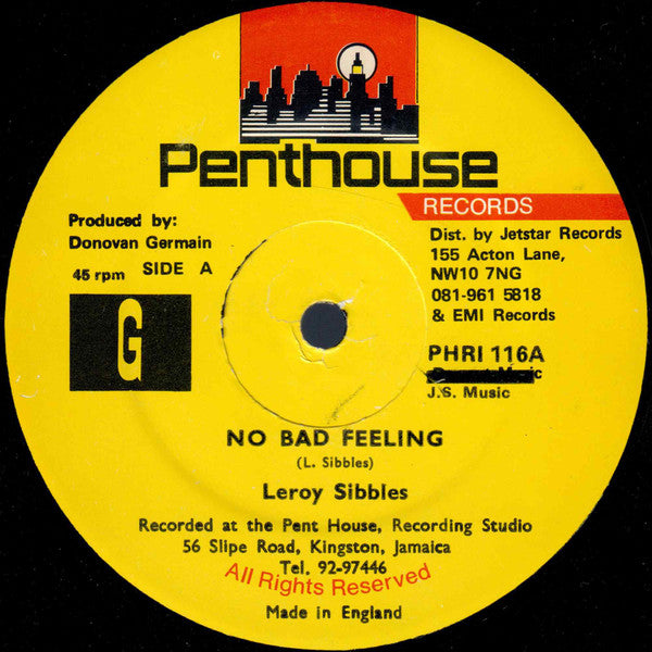 Leroy Sibbles - No Bad Feeling (12")