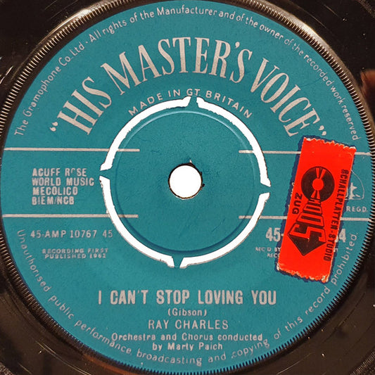 Ray Charles - I Can't Stop Loving You (7", Single, RP)