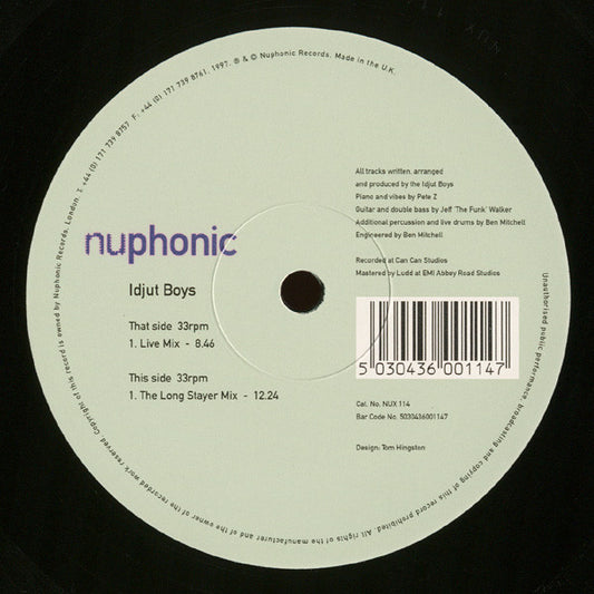Idjut Boys - Roll Over And Snore (12")