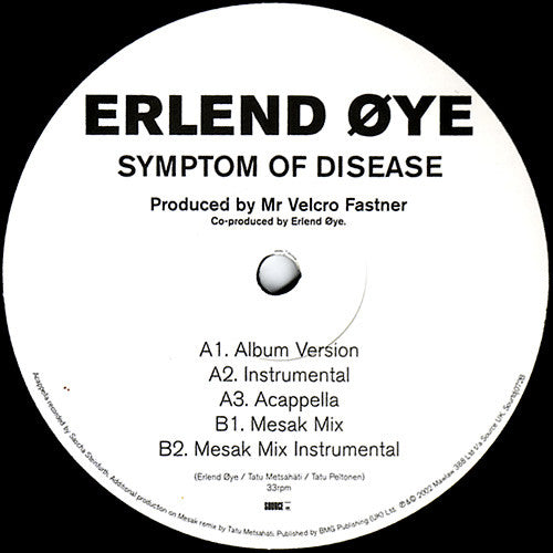 Erlend Øye - Symptom Of Disease (12")