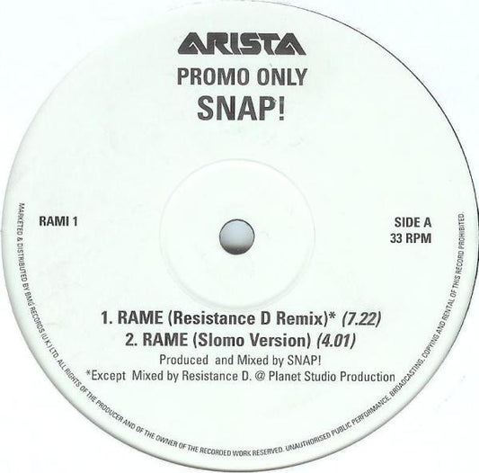 Snap! - Rame (12", Promo)