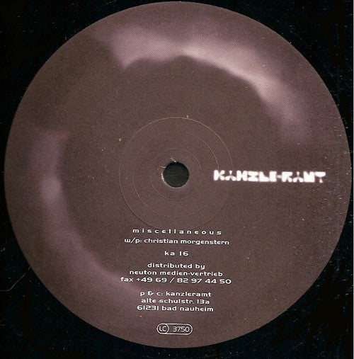 Christian Morgenstern - Miscellaneous (2x12", Album)