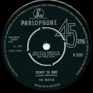 The Beatles - Ticket To Ride (7", Single, Mono)