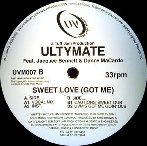 Ultymate Feat. Jacquee Bennett & Danny MaCardo - Sweet Love (Got Me) (12")