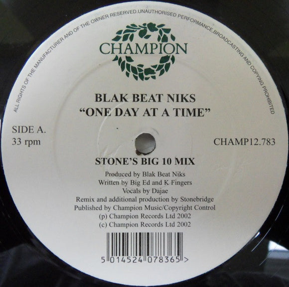 Blak Beat Niks - One Day At A Time (12