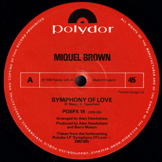 Miquel Brown - Symphony Of Love (12")