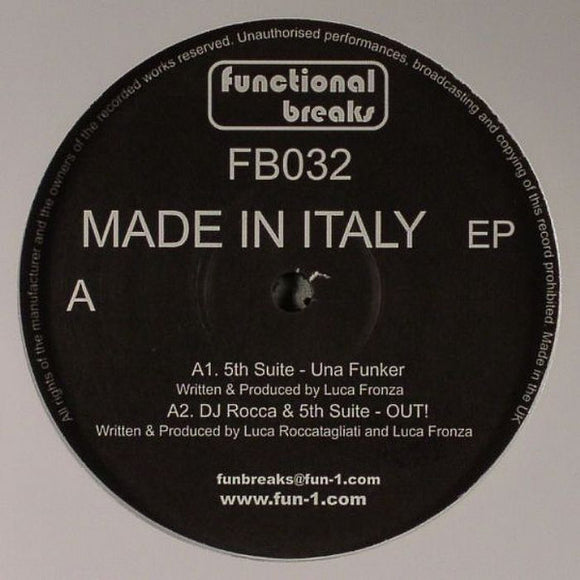 DJ Rocca & Fifth Suite - Made In Italy EP (12