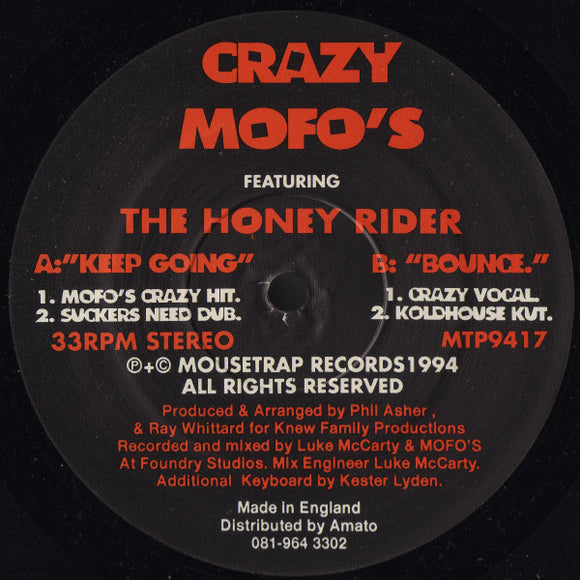 Crazy Mofo's Featuring The Honey Rider - Keep Going (12