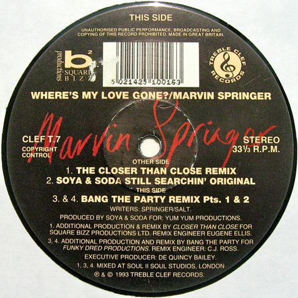 Marvin Springer - Where's My Love Gone? (12
