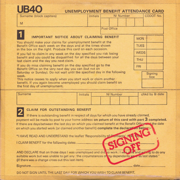 UB40 - Signing Off (LP, Album + 12