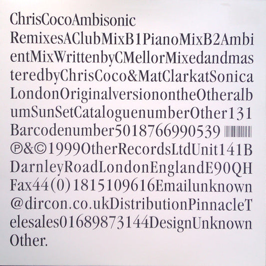 Chris Coco - Ambisonic (12")