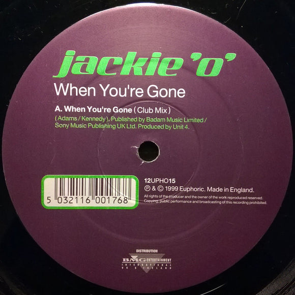 Jackie 'O' - When You're Gone / Breakfast At Tiffany's (12