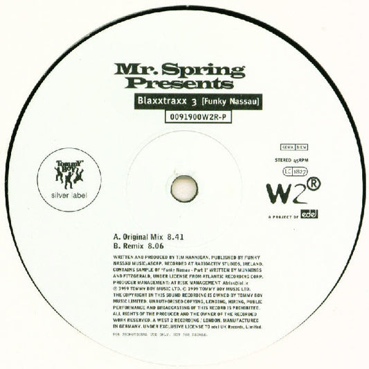 Mr. Spring - Blaxxtraxx 3 (Funky Nassau) (12", Promo)