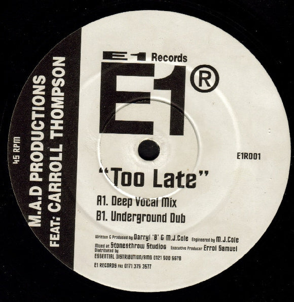 M.A.D Productions* Feat. Carroll Thompson - Too Late (12