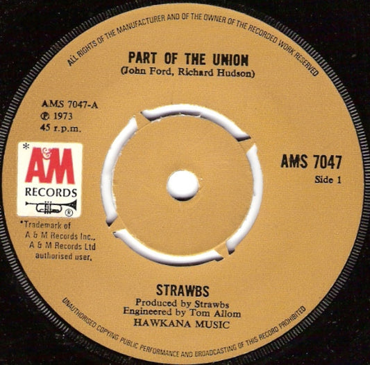 Strawbs - Part Of The Union  (7", Single, Pus)