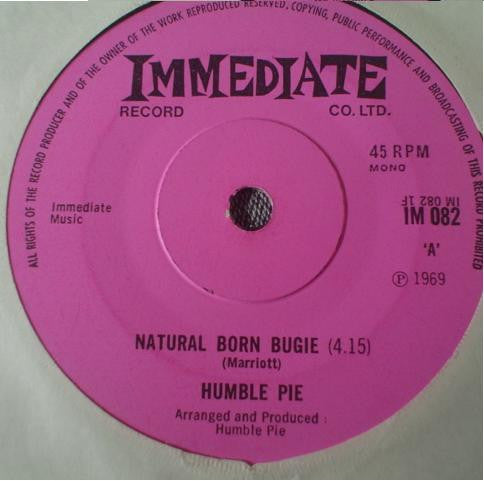 Humble Pie - Natural Born Bugie (7", Mono, Sol)