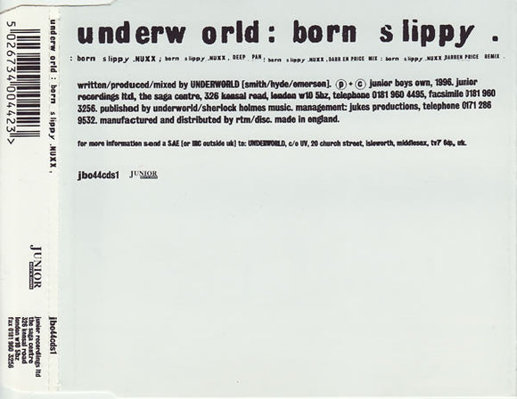 Underworld - Born Slippy .NUXX (CD, Single, CD1)