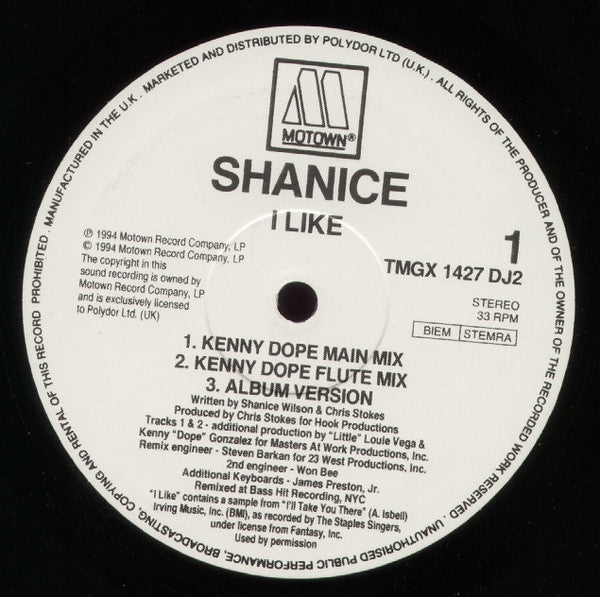 Shanice - I Like (12", Promo)