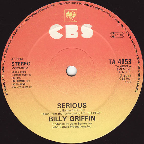 Billy Griffin - Serious (12
