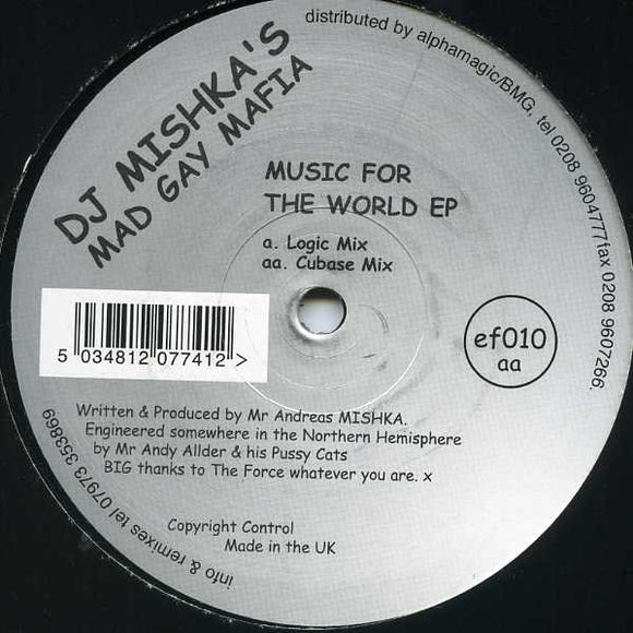 DJ Mishka's Mad Gay Mafia* - Music For The World EP (12
