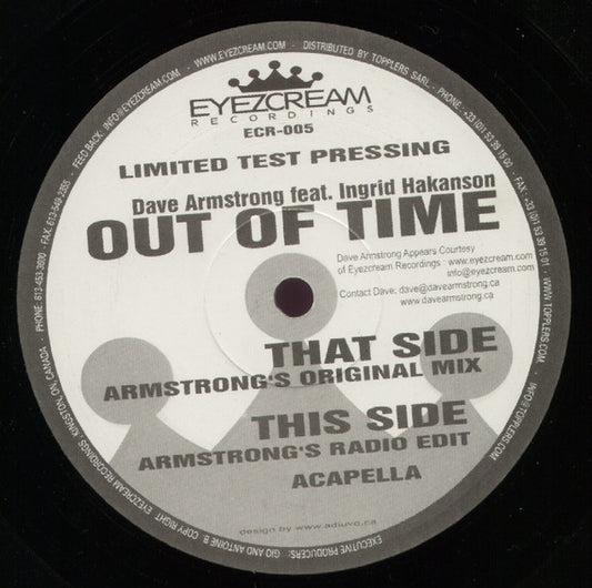 Dave Armstrong Feat. Ingrid Hakanson - Out Of Time (12", Ltd, TP)