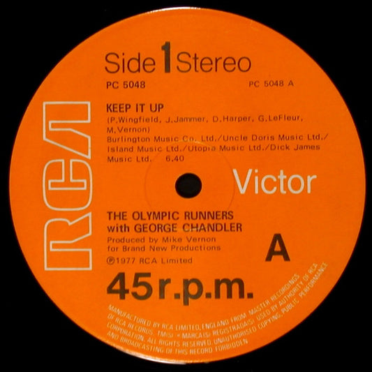 The Olympic Runners* With George Chandler - Keep It Up (12")