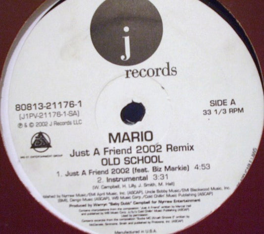 Mario - Just A Friend (2002 Remix) (12")