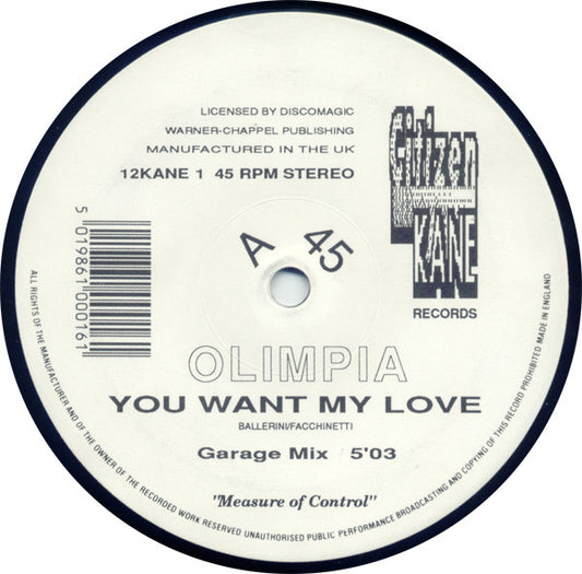 Olimpia - You Want My Love (12")