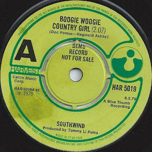 Southwind - Boogie Woogie Country Girl (7", Single, Promo)