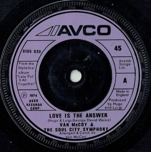 Van McCoy & The Soul City Symphony - Love Is The Answer (7", Sol)