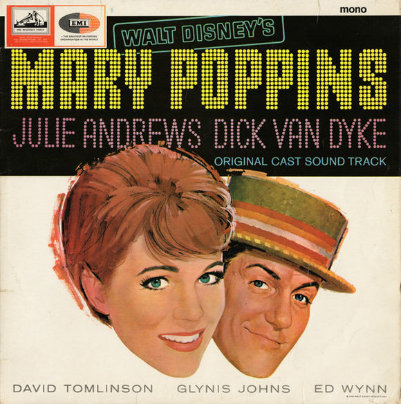 Various - Walt Disney's Mary Poppins: Original Cast Sound Track (LP, Album, Mono)