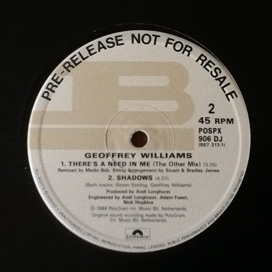 Geoffrey Williams - There's A Need In Me (12", Promo)