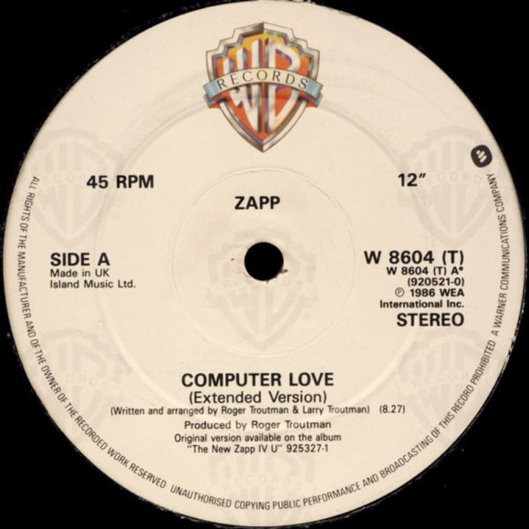 Zapp - Computer Love / It Doesn't Really Matter (12