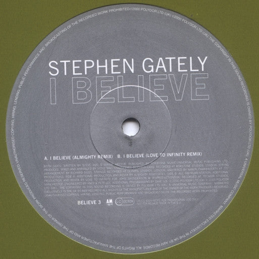 Stephen Gately - I Believe (12", Promo)