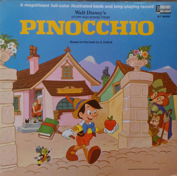 A. Collodi* - Walt Disney's Story And Songs From Pinocchio (LP, Album, Gat)
