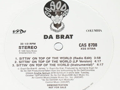 Da Brat - Sittin' On Top Of The World (12", Promo)
