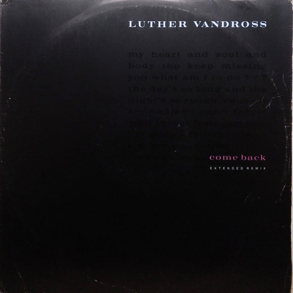 Luther Vandross - Come Back (12