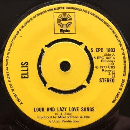 Ellis (6) - Loud And Lazy Love Songs (7", Single)