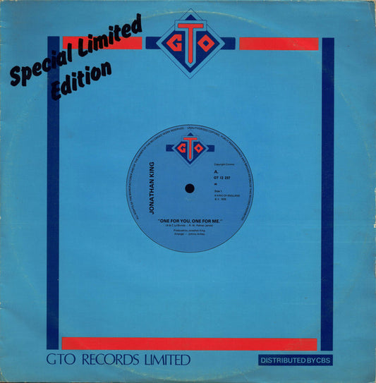 Jonathan King - One For You, One For Me (12", Ltd)