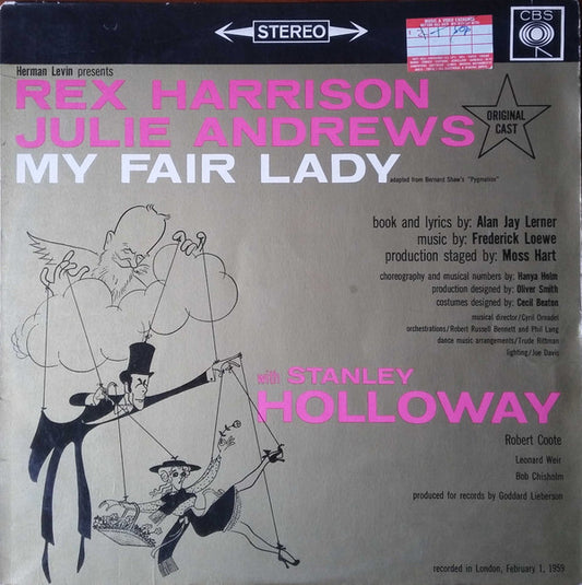 Original Cast*, Rex Harrison, Julie Andrews With Stanley Holloway Music By Frederick Loewe - My Fair Lady (LP, Album, RE)