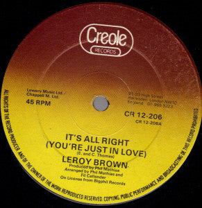 Leroy Brown (8) - It's All Right (You're Just In Love) (12", Single)