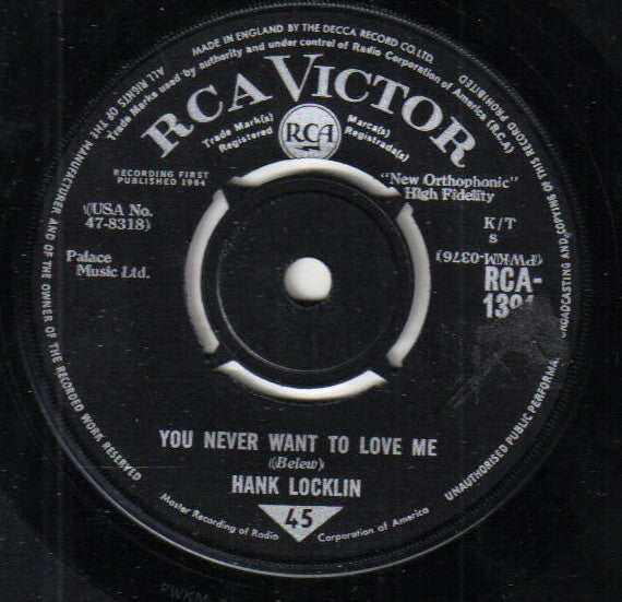 Hank Locklin - You Never Want To Love Me (7")