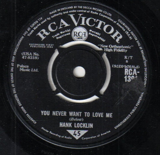 Hank Locklin - You Never Want To Love Me (7")