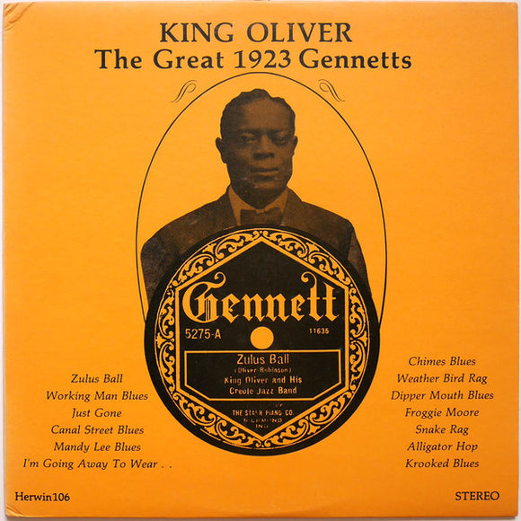 King Oliver - The Great 1923 Gennetts (LP, Comp)